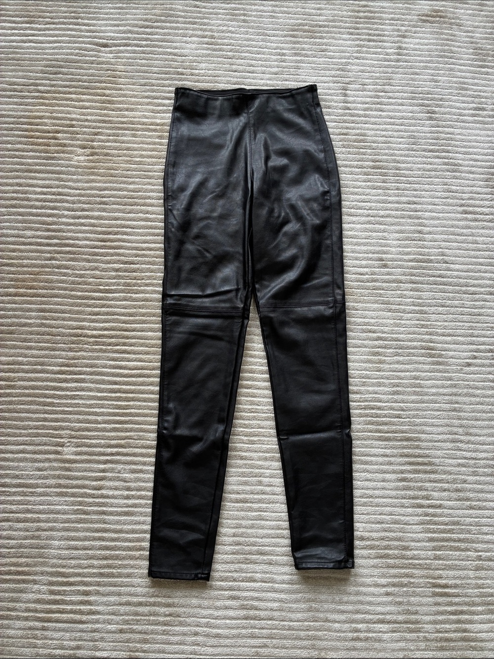 Black Faux Leather High-Waist Leggings